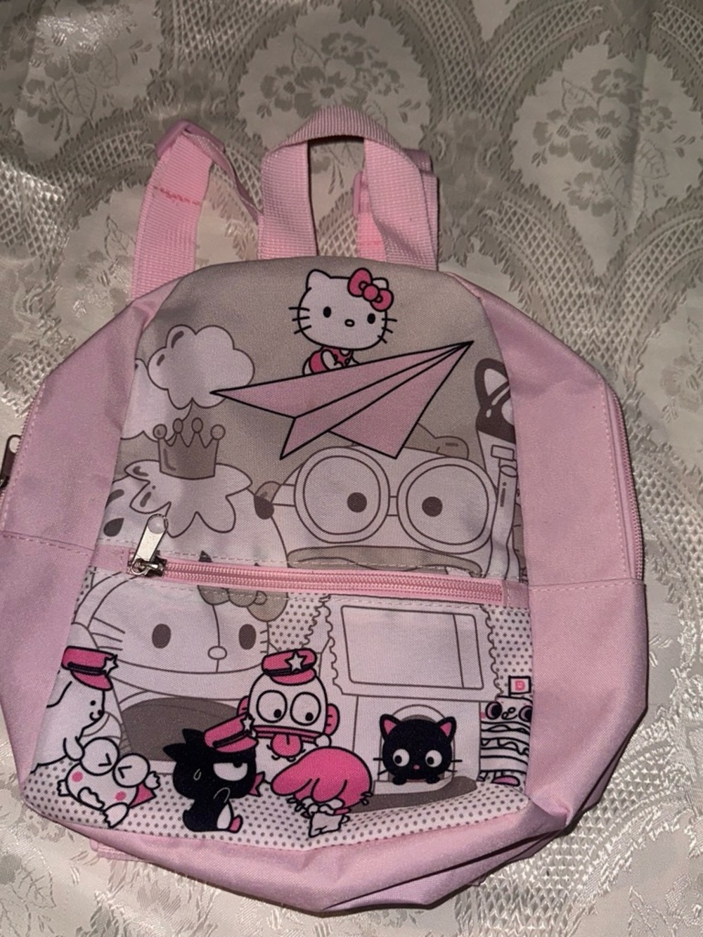 Hello Kitty Light Pink Kids Backpack with Cartoon Print